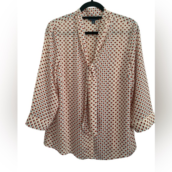 New ModCloth Polka-dot Tie Neck Pleasant Confidence Top Women’s XL Retro - Picture 10 of 10